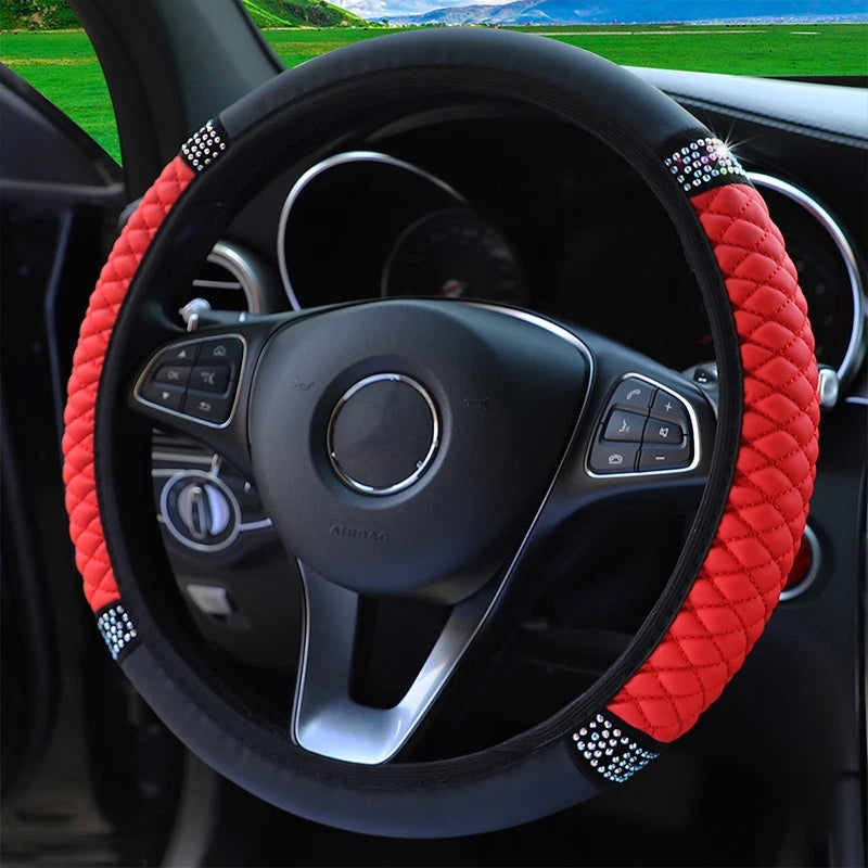 Diamond-Studded Car Steering Wheel Cover