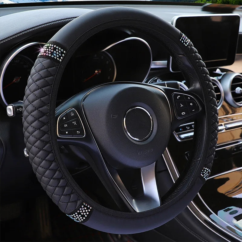 Diamond-Studded Car Steering Wheel Cover