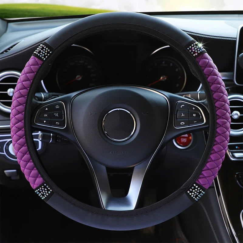 Diamond-Studded Car Steering Wheel Cover