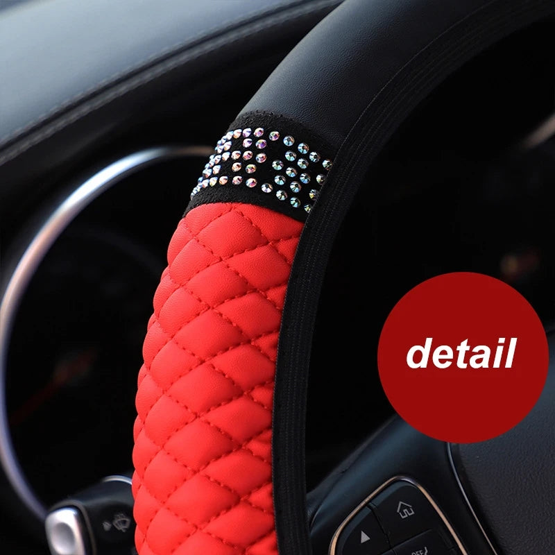 Diamond-Studded Car Steering Wheel Cover