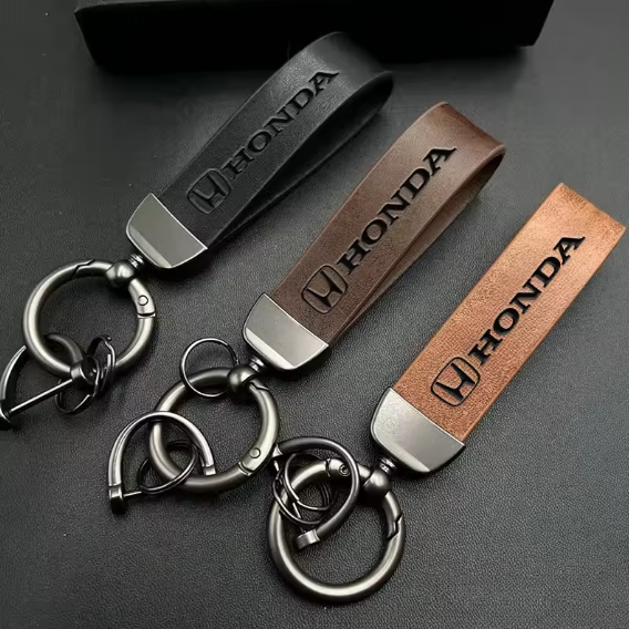 Car Logo Key Chain Metal Suede Luxury Keyring Auto Keychain