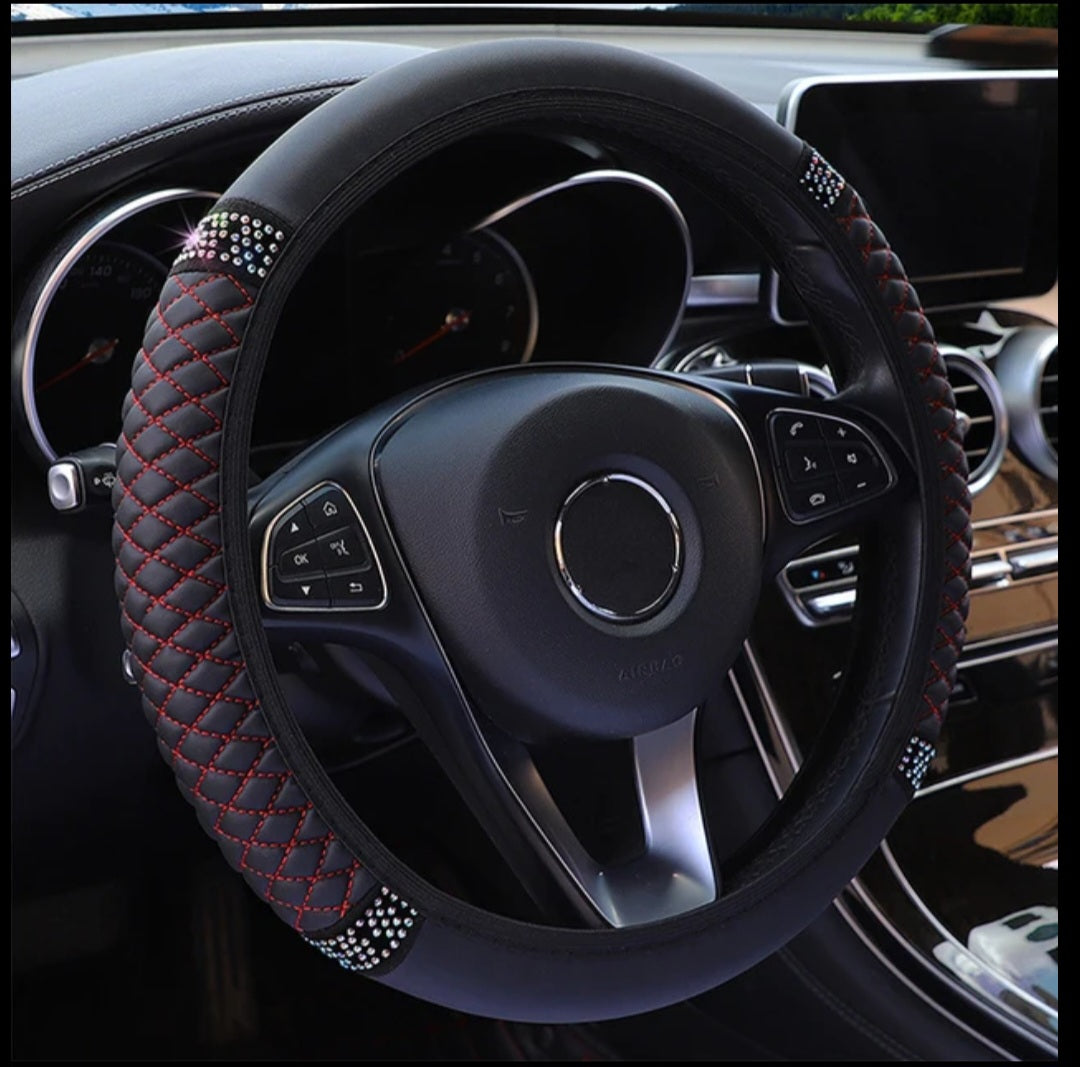 Diamond-Studded Car Steering Wheel Cover